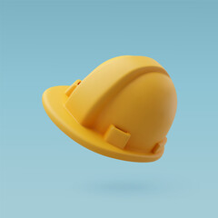 3d Vector Safety Helmet, Construction and Maintenance Icon for Web Design.