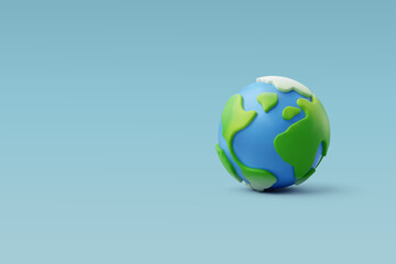 3d Vector Green Planet Earth, Earth Day, Environment day, Ecology concept.