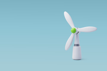 3d Vector Wind Turbine, Green Energy, Clean Energy, Environmental Alternative Energy Concept.