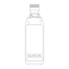 Olive oil cooking glass bottle outline icon vector illustration template in trendy design style. Editable graphic resources for many purposes.
