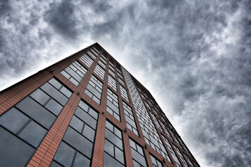 Low angle view of a modern building in Lodz