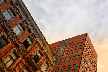 Low angle view of a modern building in Lodz - obrazy, fototapety, plakaty