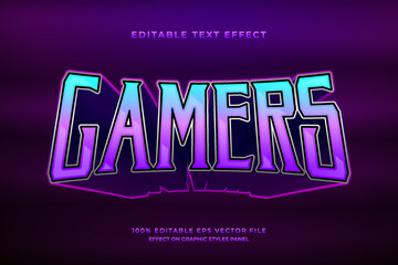 decorative gamers editable text effect vector design