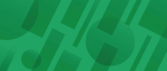 Obraz premium Geometric green abstract background with simple shapes