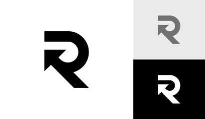 Letter R initial monogram with arrow symbol logo design vector