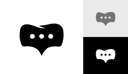 Dental with bubble chat logo design vector