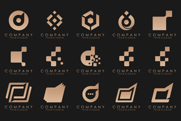 abstract letter D logo icon set. design for business of luxury, elegant, simple.