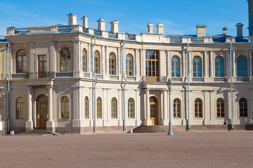 Fototapeta na wymiar Fragment of the Great Gatchina Palace on a sunny day. Gatchina. Leningrad region, Russia