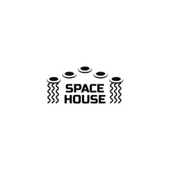 unique space house logo vector design inspiration ideas. Galaxy future real estate logo design vector template with modern, simple and hipster styles isolated on white background. 