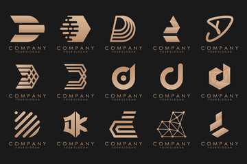 abstract letter D logo icon set. design for business of luxury, elegant, simple.