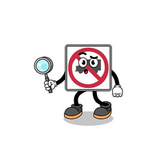 Mascot of no trucks road sign searching