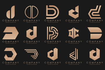 abstract letter D logo icon set. design for business of luxury, elegant, simple.