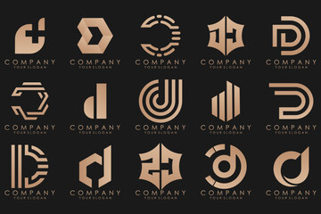 abstract letter D logo icon set. design for business of luxury, elegant, simple.