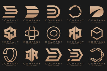abstract letter D logo icon set. design for business of luxury, elegant, simple.