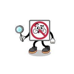 Mascot of no bicycles road sign searching