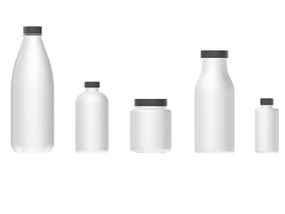 Bottles plastic product isolated 3D render ,package bottle empty mockup realistic,on white background