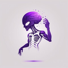 Minimalist Purple Alien Logo