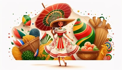 festa junina, festa de são joão, festa tradicional brasileira, generative AI