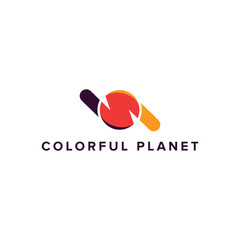 Creative and Unique colorful planet logo design