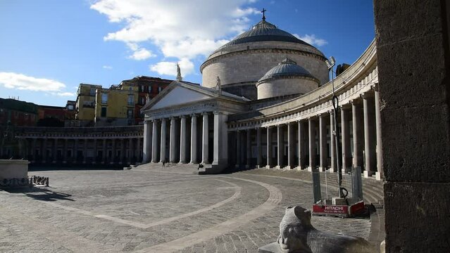 View of Piazza Plebiscito, in Naples