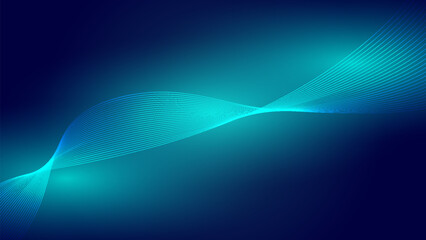 Abstract futuristic blue Background. Technology glowing digital wave and Internet connection,