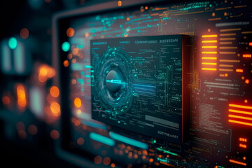 Obraz premium Data volume analysis and informatics Data structure Generative AI