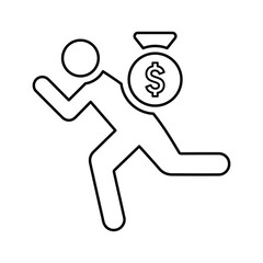 Debt icon. Simple Outline Design.