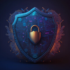 Fototapeta premium Cyber security concept art