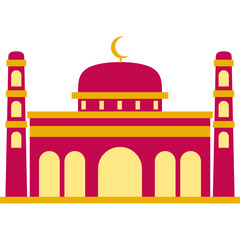 Illustration vector graphic design Modern Flat Elegant Islamic Mosque Building, Suitable for Diagrams, Map, Infographics, Illustration, And Other Graphic Related Assets