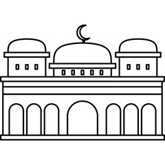 Illustration vector graphic design hand drawing style of muslim mosque