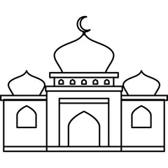 Illustration vector graphic design hand drawing style of muslim mosque