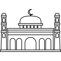 Illustration vector graphic design hand drawing style of muslim mosque