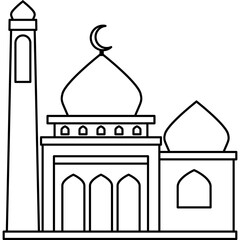 Illustration vector graphic design hand drawing style of muslim mosque