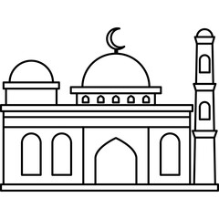 Illustration vector graphic design hand drawing style of muslim mosque