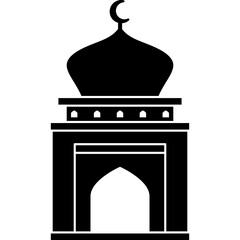 Illustration vector graphic design silhouette of muslim mosque