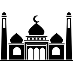 Illustration vector graphic design silhouette of muslim mosque