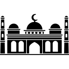 Illustration vector graphic design silhouette of muslim mosque