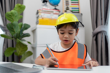 Asian little girl future engineers