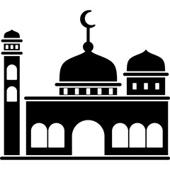 Illustration vector graphic design silhouette of muslim mosque
