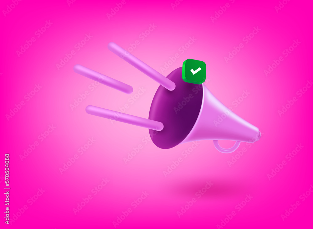 Aufkleber Loudspeaker with dialog concept. 3d vector illustration
