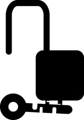 Obraz premium Key lock securities save silhouette icon for decorative background web