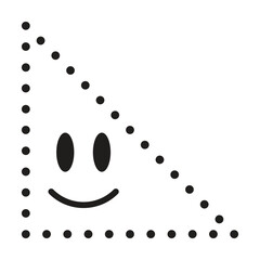 Dotted right angle shape for tracing lines for preschool and kindergarten school kids for drawing and handwriting practice