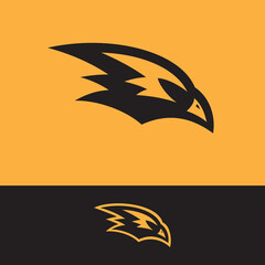 Eagle Hawk Mascot Logo For School Or Sports Team, 1 color, 2 colors