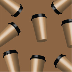 Graphic coffee cup pattern for your design and background