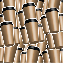 Graphic coffee cup pattern for your design and background