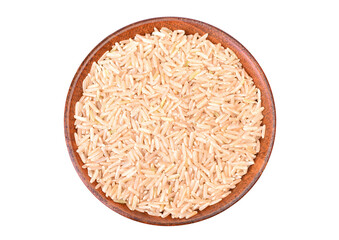Rice in a bowl isolated
