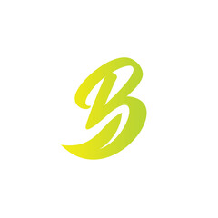 B Leaf Logo Vector Illustration