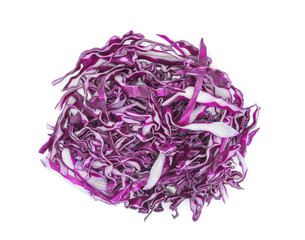 Chopped red cabbage isolated isolated on transparent background. PNG