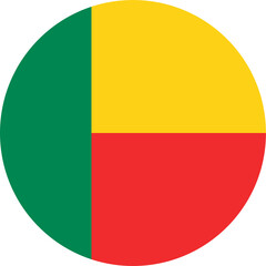 Obraz premium Benin flag round shape 09