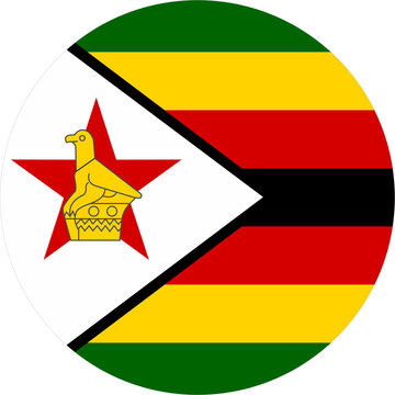 Zimbabwe flag round shape 14